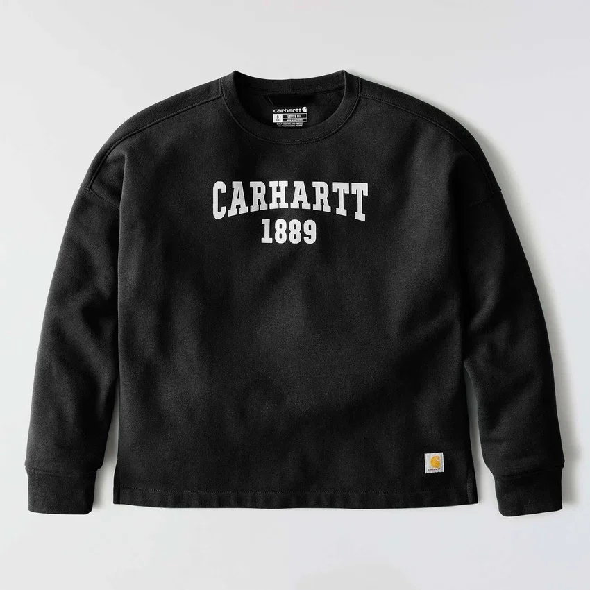 Sudadera cuello redondo con estampado carhartt 1889 de peso medio y corte holgado para mujer