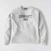 Sudadera cuello redondo con estampado carhartt 1889 de peso medio y corte holgado para mujer