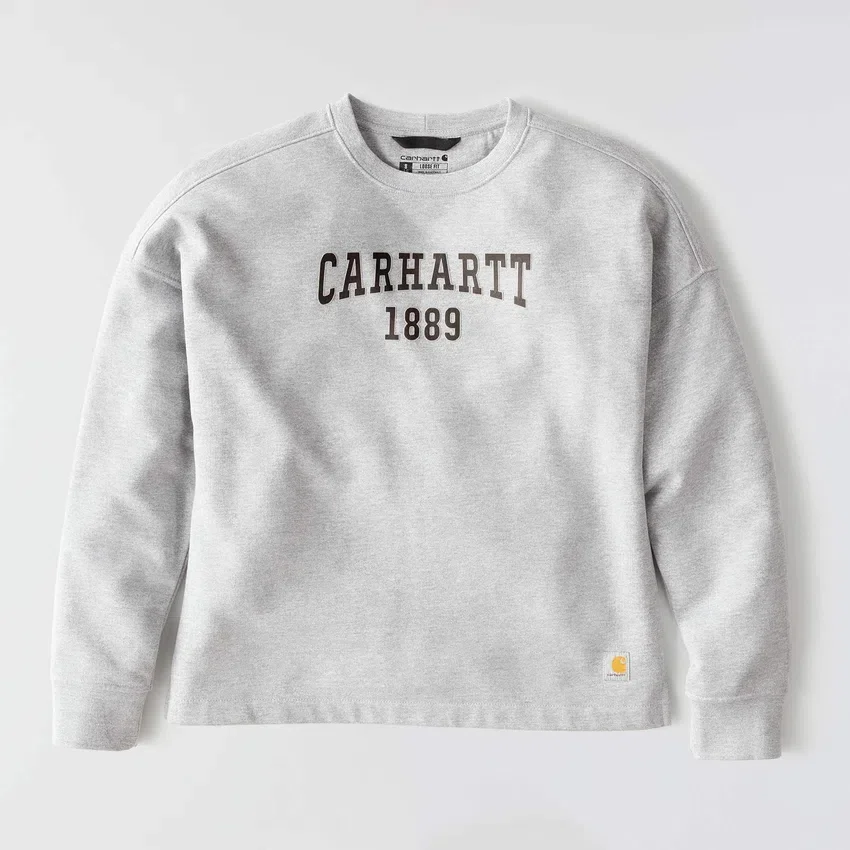 Sudadera cuello redondo con estampado carhartt 1889 de peso medio y corte holgado para mujer