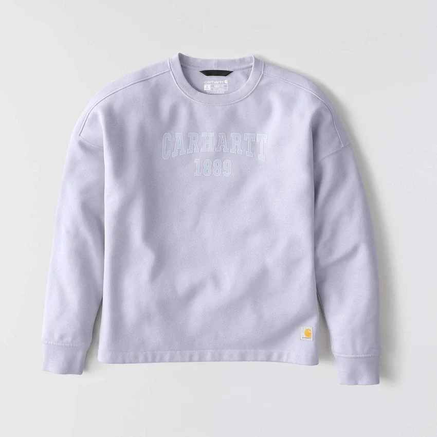Sudadera cuello redondo con estampado carhartt 1889 de peso medio y corte holgado para mujer