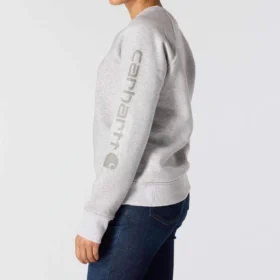 Sudadera cuello redondo con estampado gráfico, corte holgado y peso medio para mujer