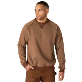 Sudadera cuello redondo de forro polar grueso de la serie Crafted para hombre