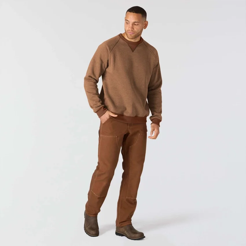 Sudadera cuello redondo de forro polar grueso de la serie Crafted para hombre