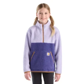 Sudadera de felpa con manguitos largos y cremallera de un cuarto para niñas (niños pequeños/niños/jóvenes)