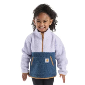 Sudadera de felpa con manguitos largos y cremallera de un cuarto para niñas (niños pequeños/niños/jóvenes)