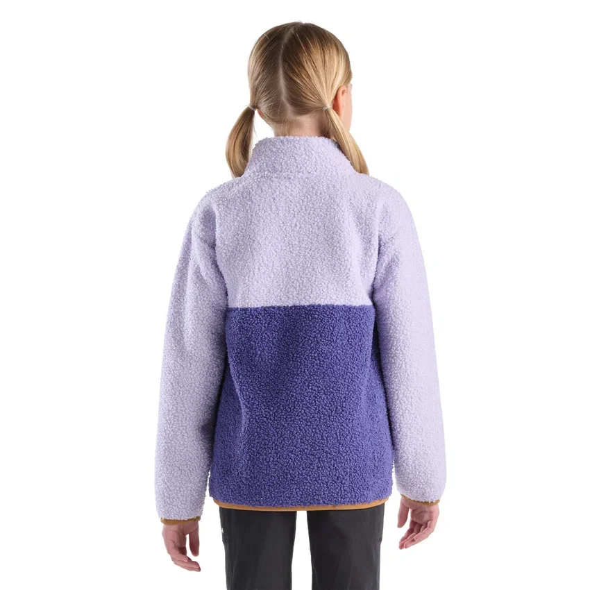 Sudadera de felpa con manguitos largos y cremallera de un cuarto para niñas (niños pequeños/niños/jóvenes)