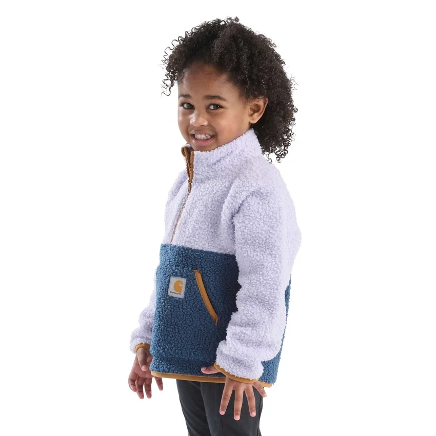 Sudadera de felpa con manguitos largos y cremallera de un cuarto para niñas (niños pequeños/niños/jóvenes)