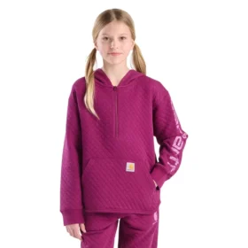 Sudadera de manguitos acolchados de jersey con media cremallera para niñas (niños/jóvenes)