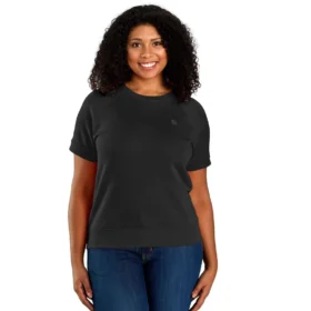 Sudadera de manguitos cortos para mujer, de Tencel ligero y corte holgado, en tejido de felpa francesa