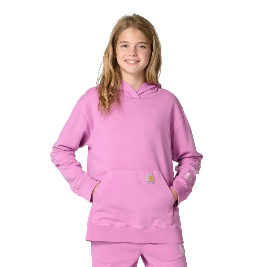 Sudadera de manguitos largos para niña, teñida en prenda y rediseñada (niños/jóvenes)