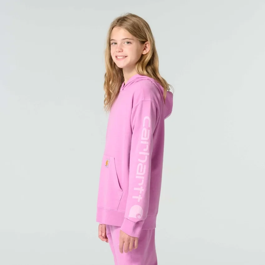 Sudadera de manguitos largos para niña, teñida en prenda y rediseñada (niños/jóvenes)