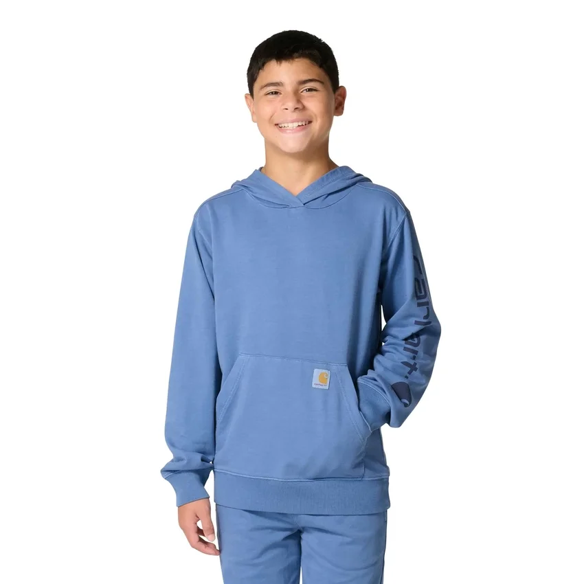 Sudadera de manguitos largos para niño, teñida en prenda y rediseñada (niños/jóvenes)