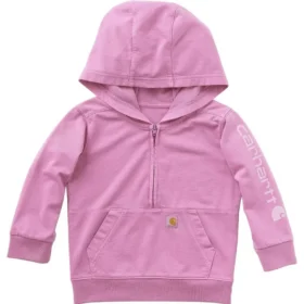 Sudadera de manguitos largos para niños con medio cremallero, teñida en prenda y rediseñada (Bebés/Niños pequeños)