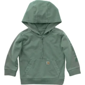 Sudadera de manguitos largos para niños con medio cremallero, teñida en prenda y rediseñada (Bebés/Niños pequeños)