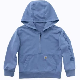 Sudadera de manguitos largos para niños con medio cremallero, teñida en prenda y rediseñada (Bebés/Niños pequeños)
