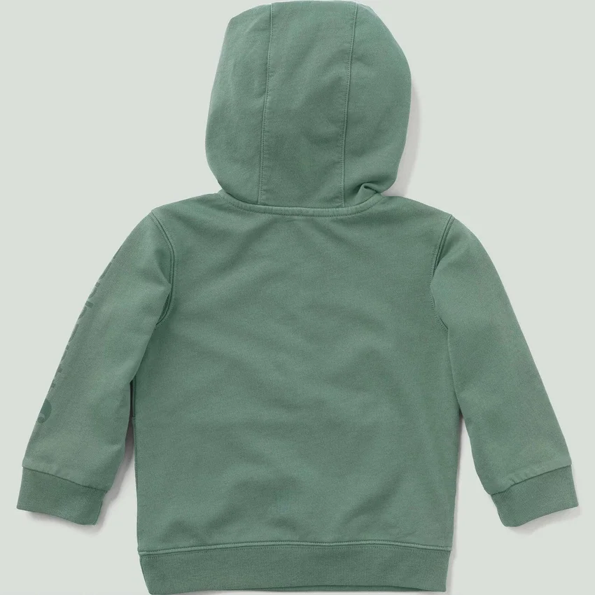Sudadera de manguitos largos para niños con medio cremallero, teñida en prenda y rediseñada (Bebés/Niños pequeños)