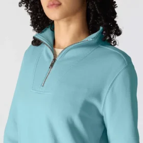 Sudadera ligera de Tencel con media cremallera para mujer