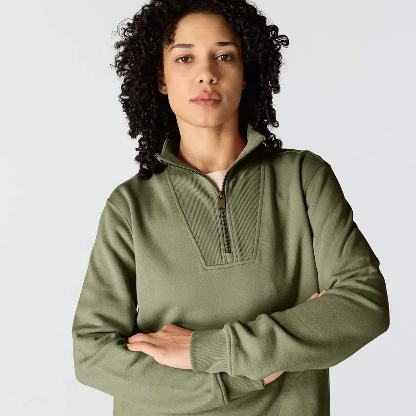 Sudadera ligera de Tencel con media cremallera para mujer