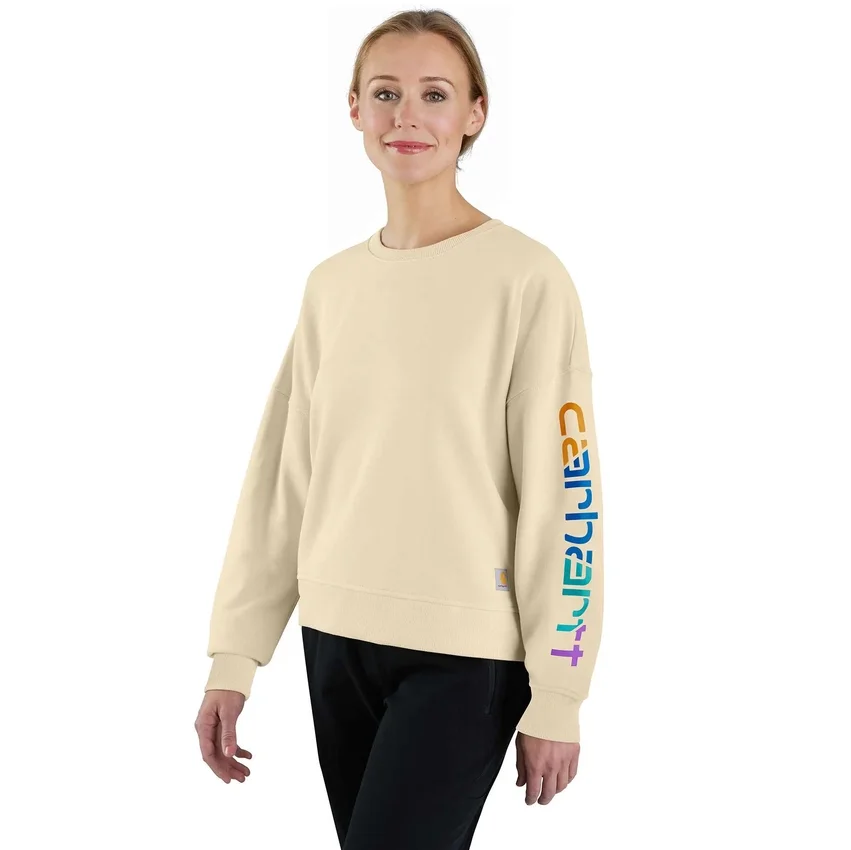 Sudadera ligera de Tencel para mujer, de corte holgado y con manguitos estampados