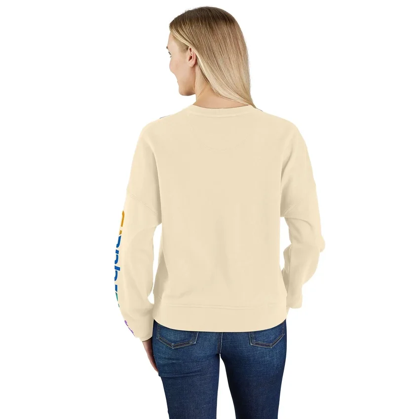 Sudadera ligera de Tencel para mujer, de corte holgado y con manguitos estampados