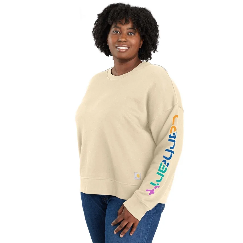 Sudadera ligera de Tencel para mujer, de corte holgado y con manguitos estampados