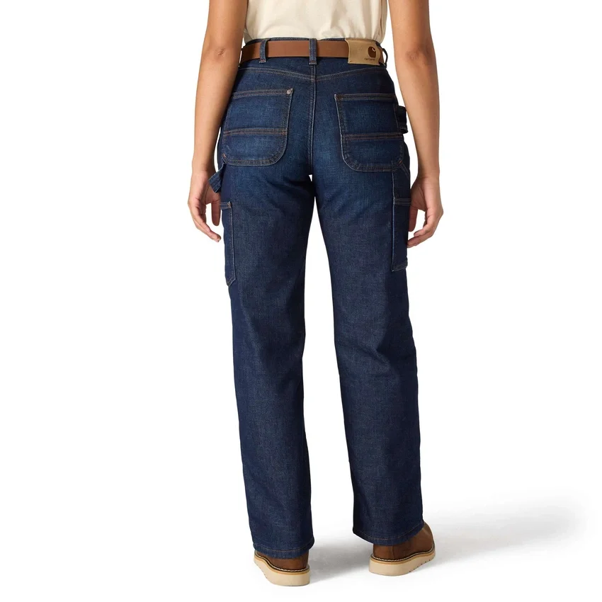 Vaqueros de talle medio con forro polar para mujer, modelo Carpenter