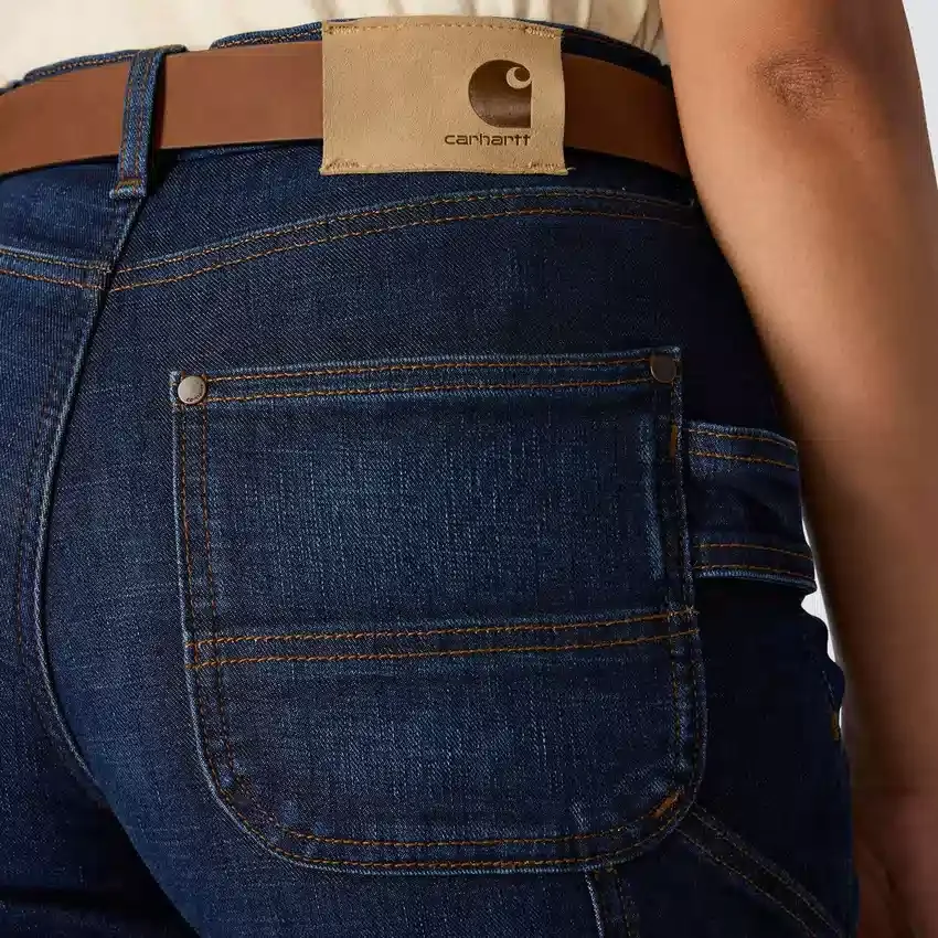 Vaqueros de talle medio con forro polar para mujer, modelo Carpenter