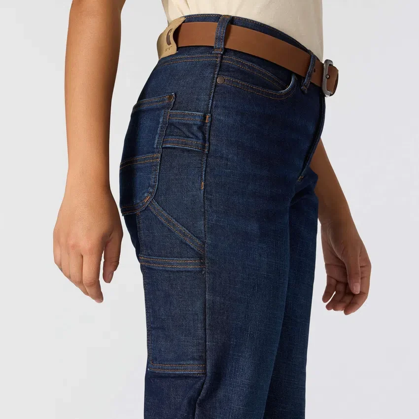 Vaqueros de talle medio con forro polar para mujer, modelo Carpenter