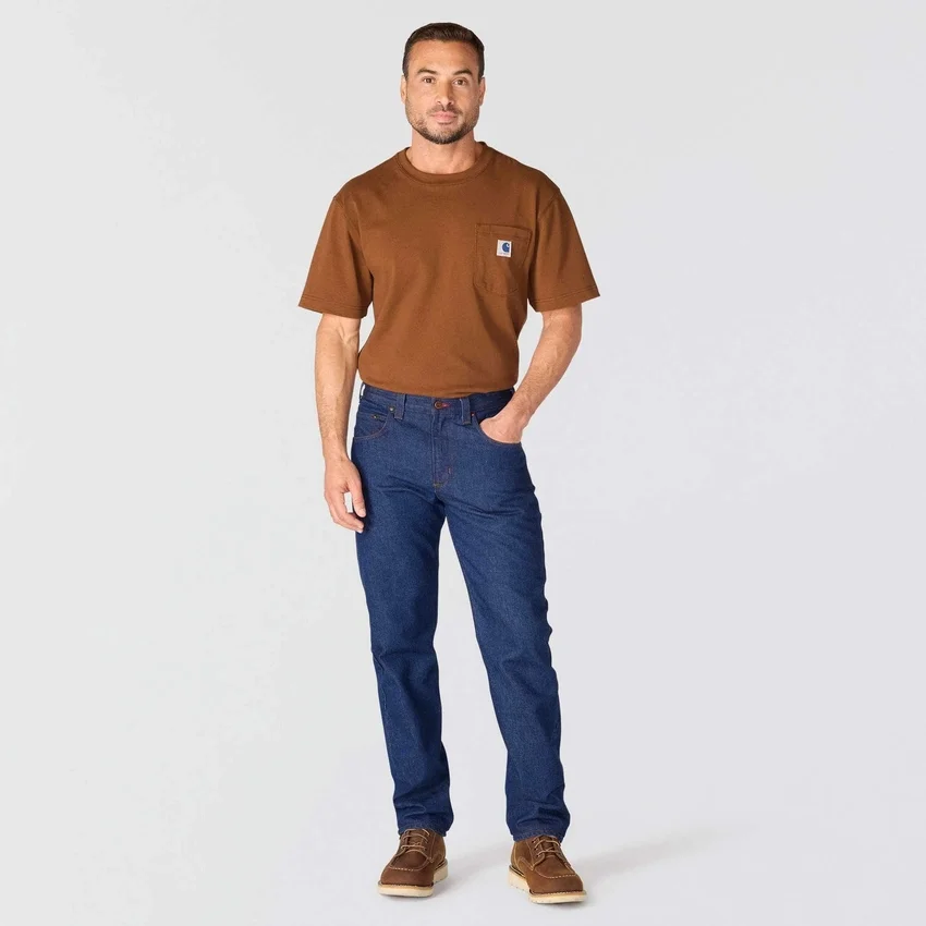 Vaqueros de trabajo de corte recto y holgado de la serie Crafted para hombre