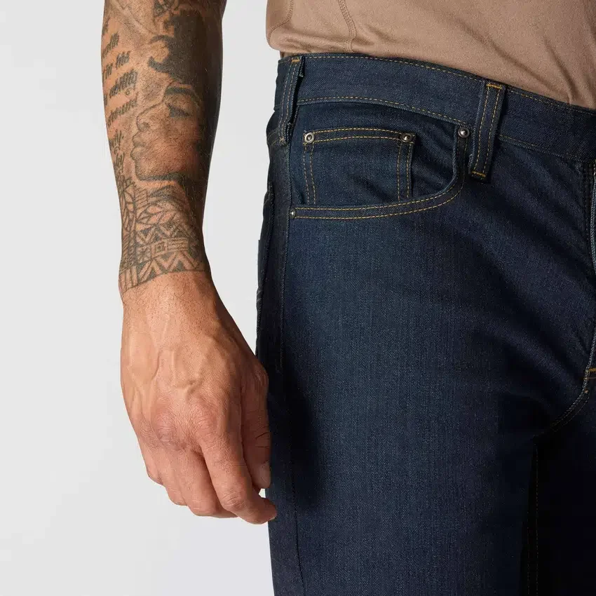 Vaqueros de trabajo para hombre, ajustados y cónicos, con tejido Rugged Flex