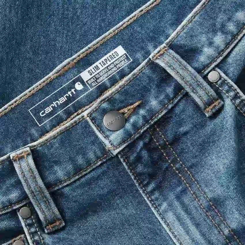 Vaqueros de trabajo para hombre, ajustados y cónicos, con tejido Rugged Flex