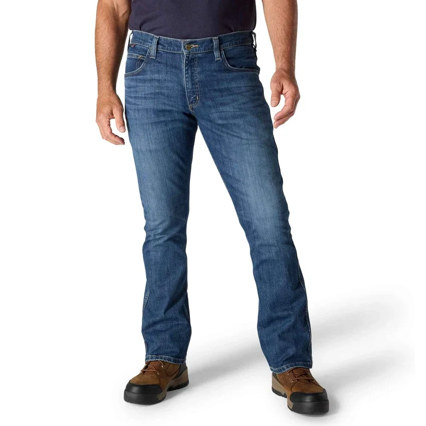 Vaqueros de trabajo para hombre de corte holgado y campana «Fr Relaxed Fit Bootcut Rugged Flex», resistentes al fuego