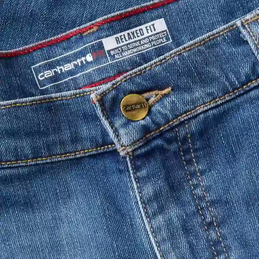 Vaqueros de trabajo para hombre de corte holgado y campana «Fr Relaxed Fit Bootcut Rugged Flex», resistentes al fuego