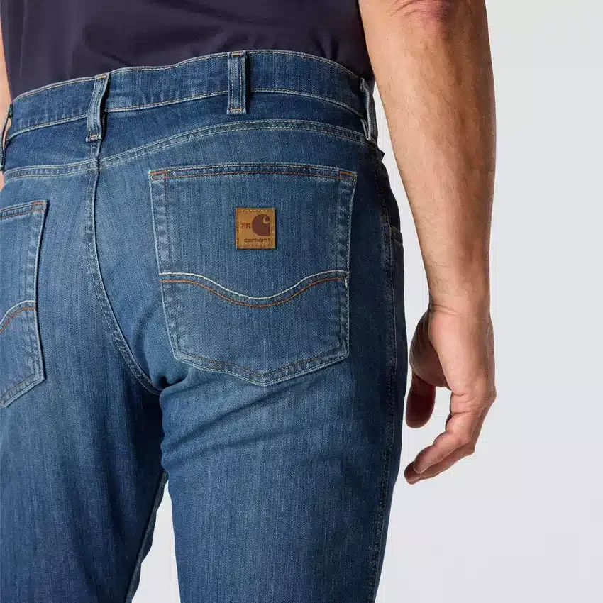 Vaqueros de trabajo para hombre de corte holgado y campana «Fr Relaxed Fit Bootcut Rugged Flex», resistentes al fuego