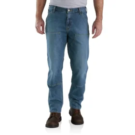 Vaqueros de trabajo para hombre, de corte recto holgado, con doble refuerzo en las rodillas y tecnología Rugged Flex