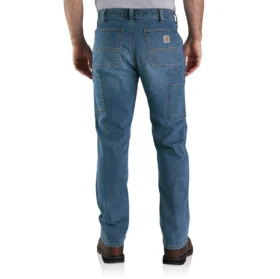 Vaqueros de trabajo para hombre, de corte recto holgado, con doble refuerzo en las rodillas y tecnología Rugged Flex