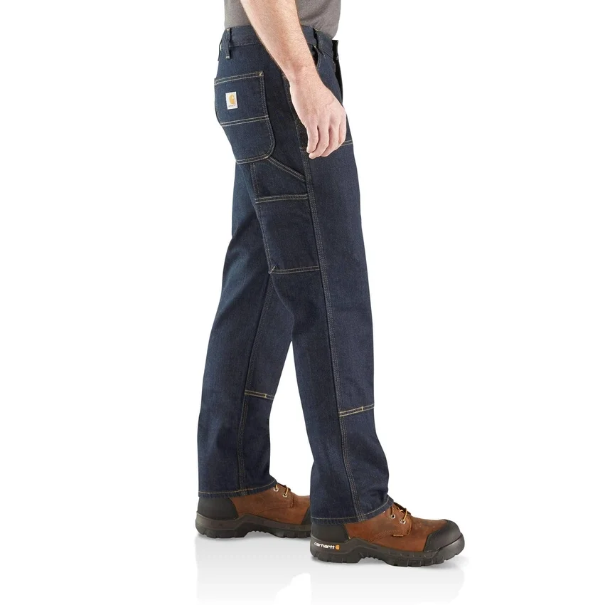 Vaqueros de trabajo para hombre, de corte recto holgado, con doble refuerzo en las rodillas y tecnología Rugged Flex