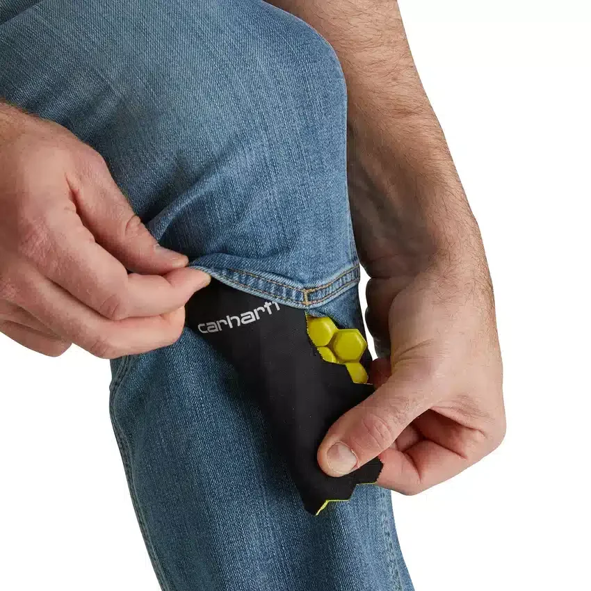 Vaqueros de trabajo para hombre, de corte recto holgado, con doble refuerzo en las rodillas y tecnología Rugged Flex