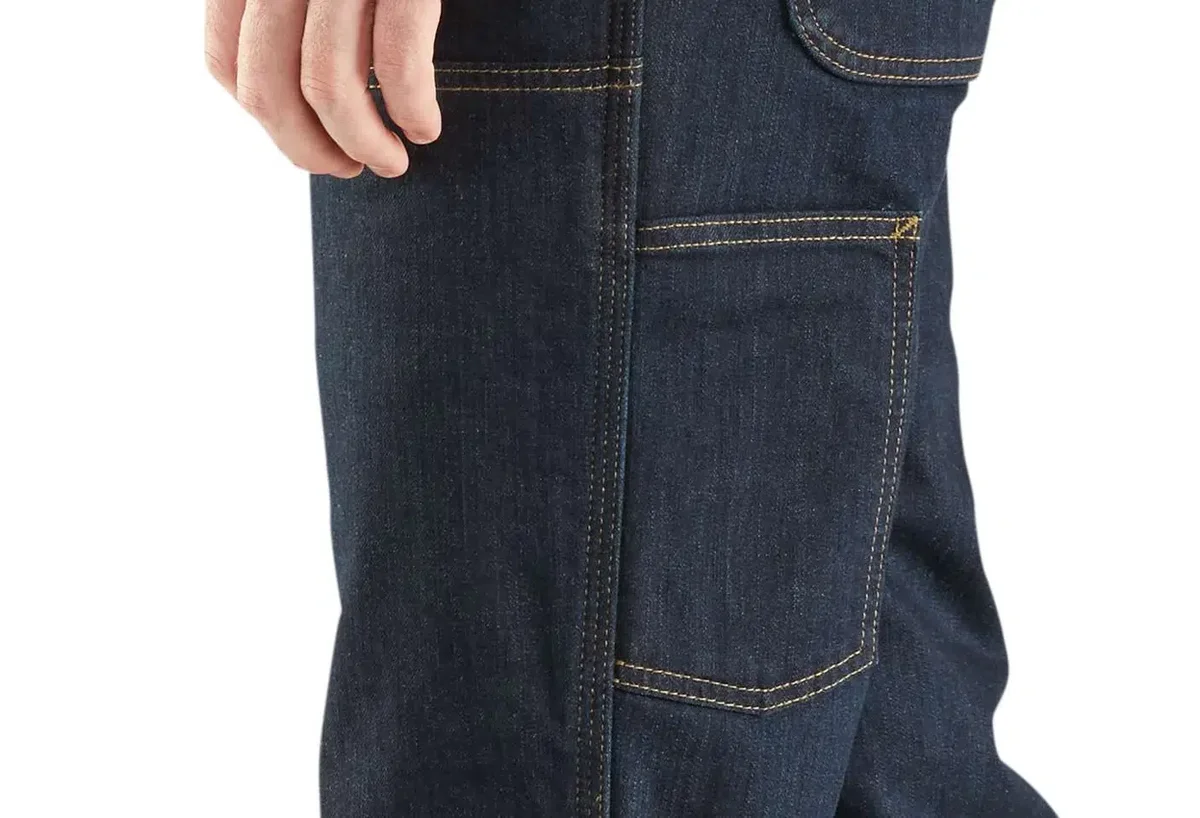 Vaqueros de trabajo para hombre, de corte recto holgado, con doble refuerzo en las rodillas y tecnología Rugged Flex
