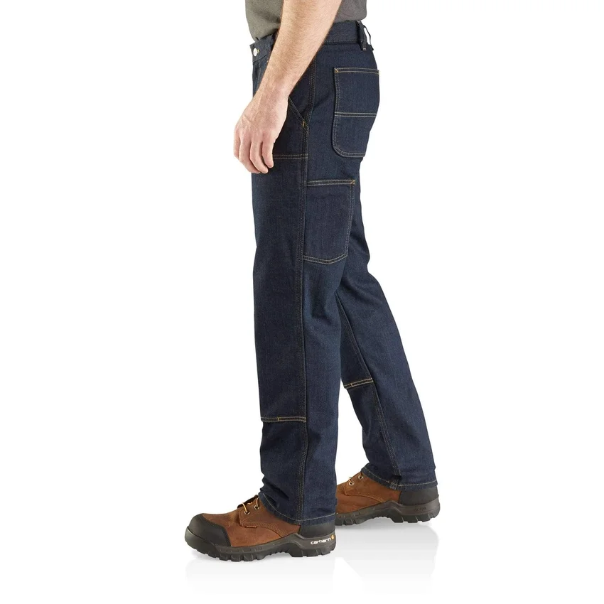 Vaqueros de trabajo para hombre, de corte recto holgado, con doble refuerzo en las rodillas y tecnología Rugged Flex