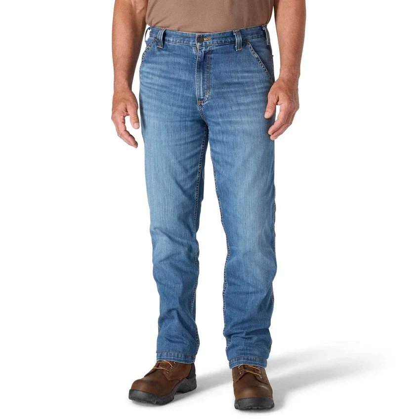 Vaqueros de trabajo rectos, holgados y resistentes «Rugged Flex» para hombre