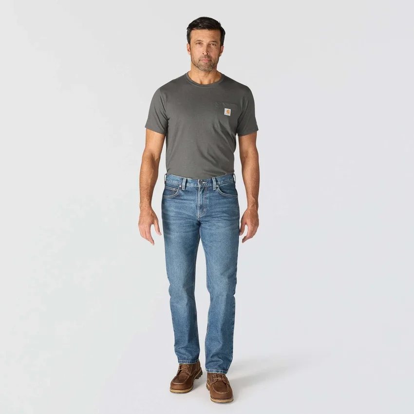Vaqueros de trabajo rectos, holgados y resistentes «Rugged Flex» para hombre