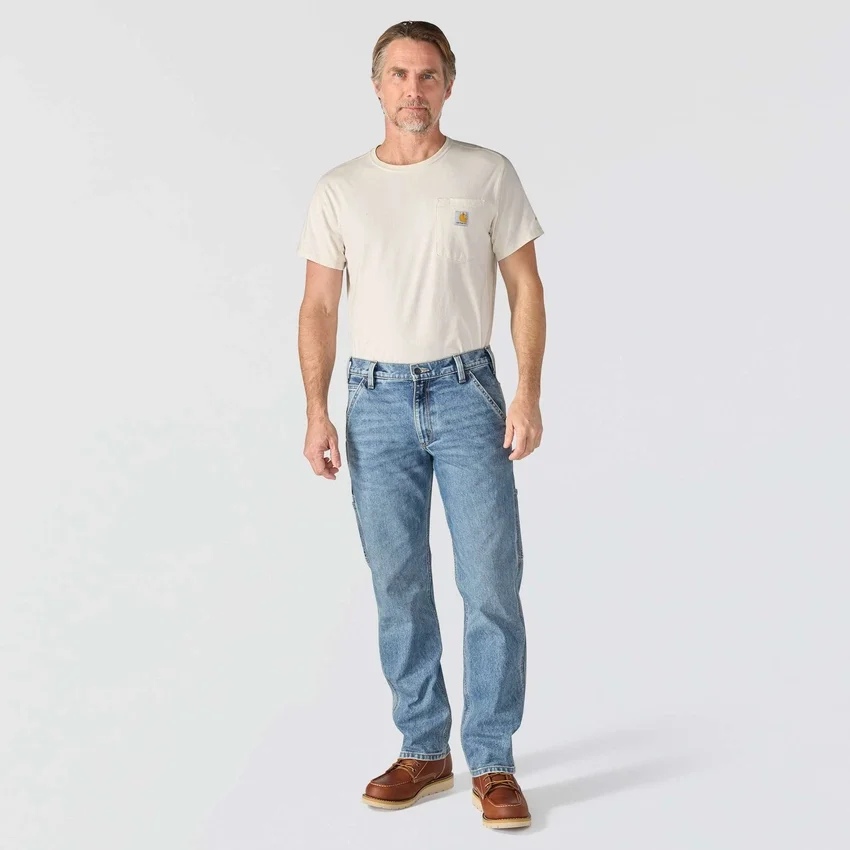 Vaqueros de trabajo rectos, holgados y resistentes «Rugged Flex» para hombre
