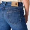 Vaqueros elásticos de talle medio y corte recto para mujer «Essential»